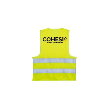 GILET JAUNE HV MARQUAGE DOS COHESIS
