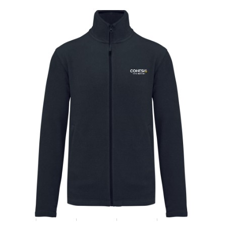 VESTE MICROPOLAIRE K911 MARINE AVEC MARQUAGE COEUR COHESIS