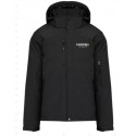PARKA NOIR AVEC MARQUAGE COEUR BLANC/JAUNE