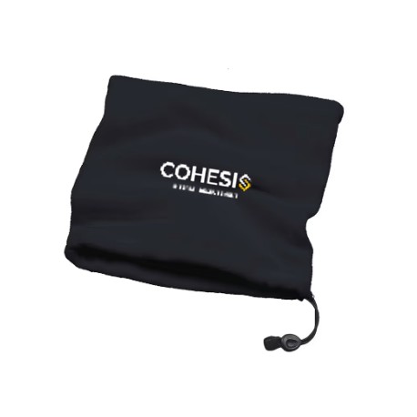 TOUR DE COU POLAIRE NOIR AVEC BRODERIE BLANC/JAUNE